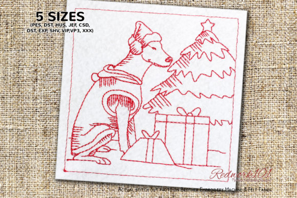 Christmas Doberman Dog Redwork: A Designer's Review