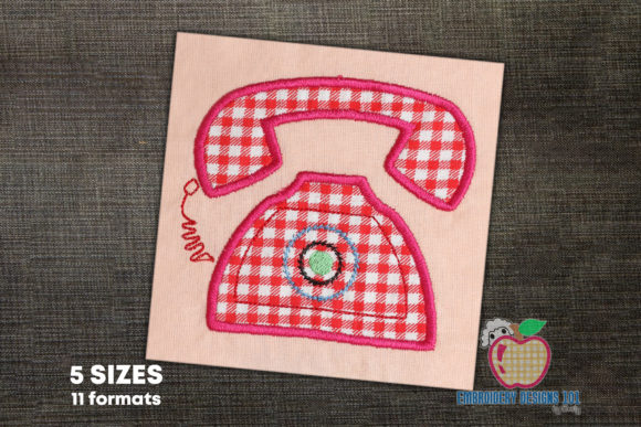 Classic Telephone Embroidery Design for Etsy Sellers