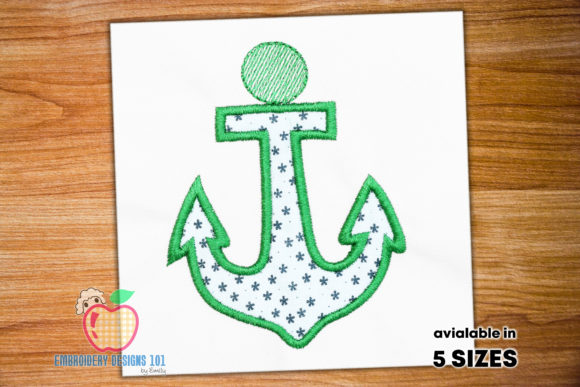 Green Colored Big Anchor Hook Applique Review for Small Business Merch